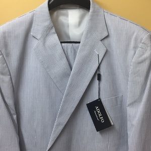 Adolfo Blue Seersucker Men’s Suit.